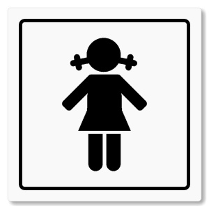 WC dívky, 100x100mm, bílá, Arizona